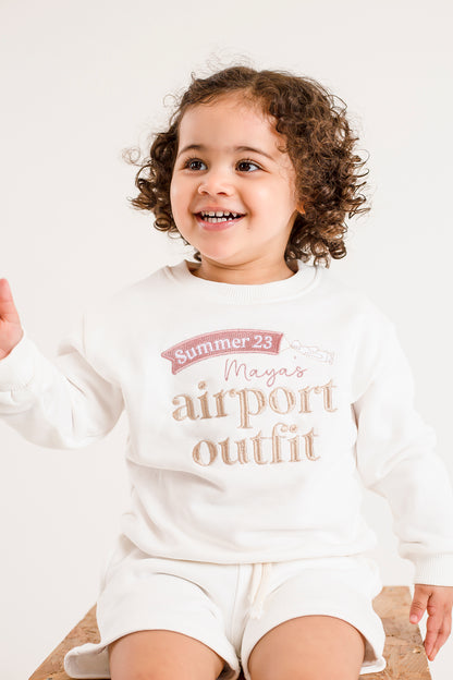 Ivory 'Airport Outfit' personalised embroidered sweatshirt