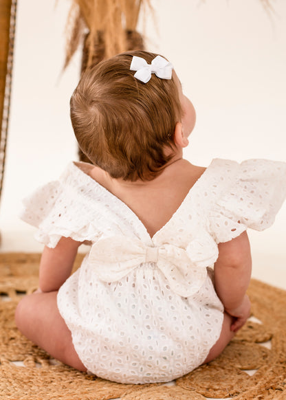 Baby broderie ruffle back romper