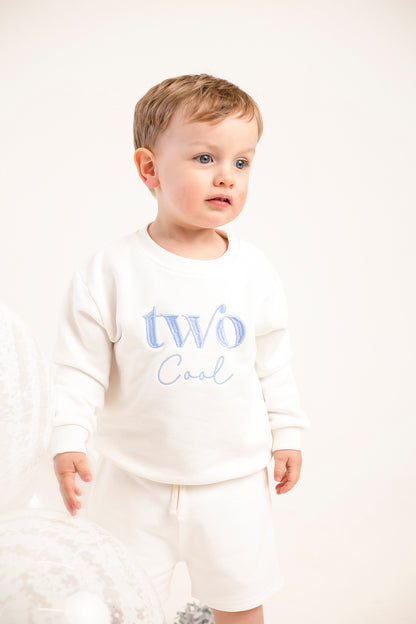 'Two Cool' birthday embroidered sweatshirt