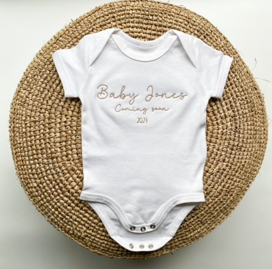 'Coming soon' babygro