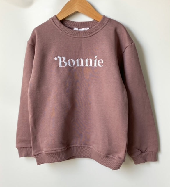 Girls personalised bold name embroidered sweatshirt